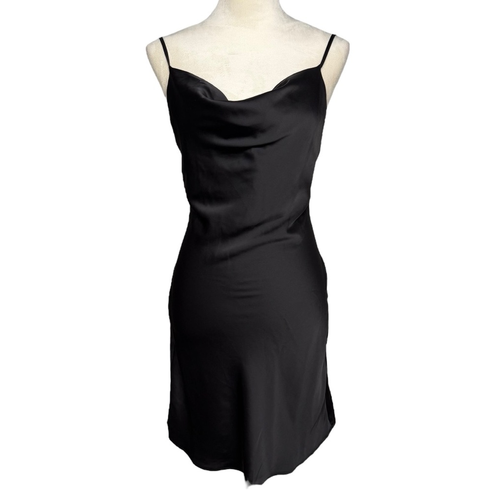 UO Mallory Cowl Neck Black Slip Dress Medium